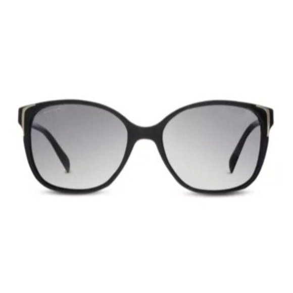 Prada Accessories - Prada Black With Gold Accent Conceptual Cat Eye Polarized Sunglasses NWOT